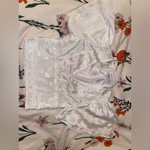 Urban Outfitters White Satin Blouse